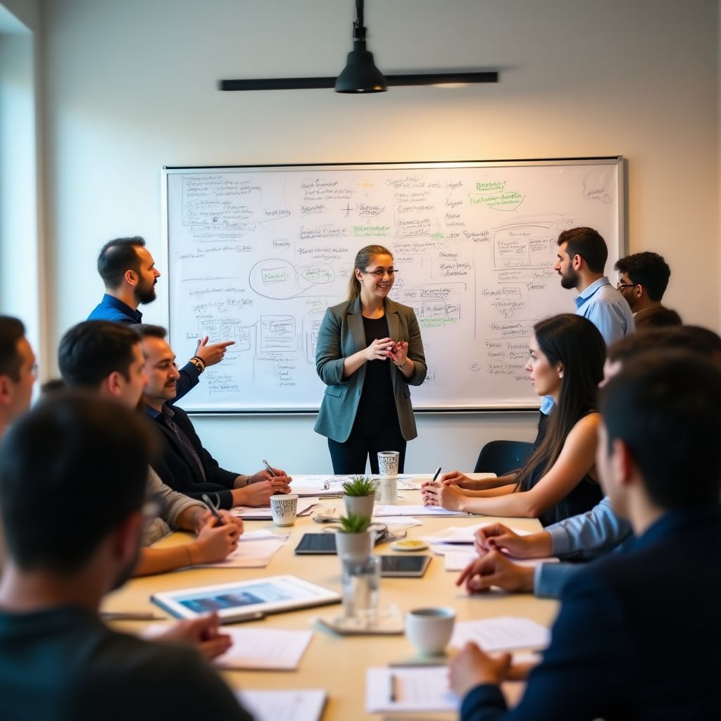 Equipo de FinanzasAR en una sesión de brainstorming